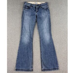 Silver Jeans Women's 27 Blue Medium Wash Flare Leg Low Rise Cotton Classic